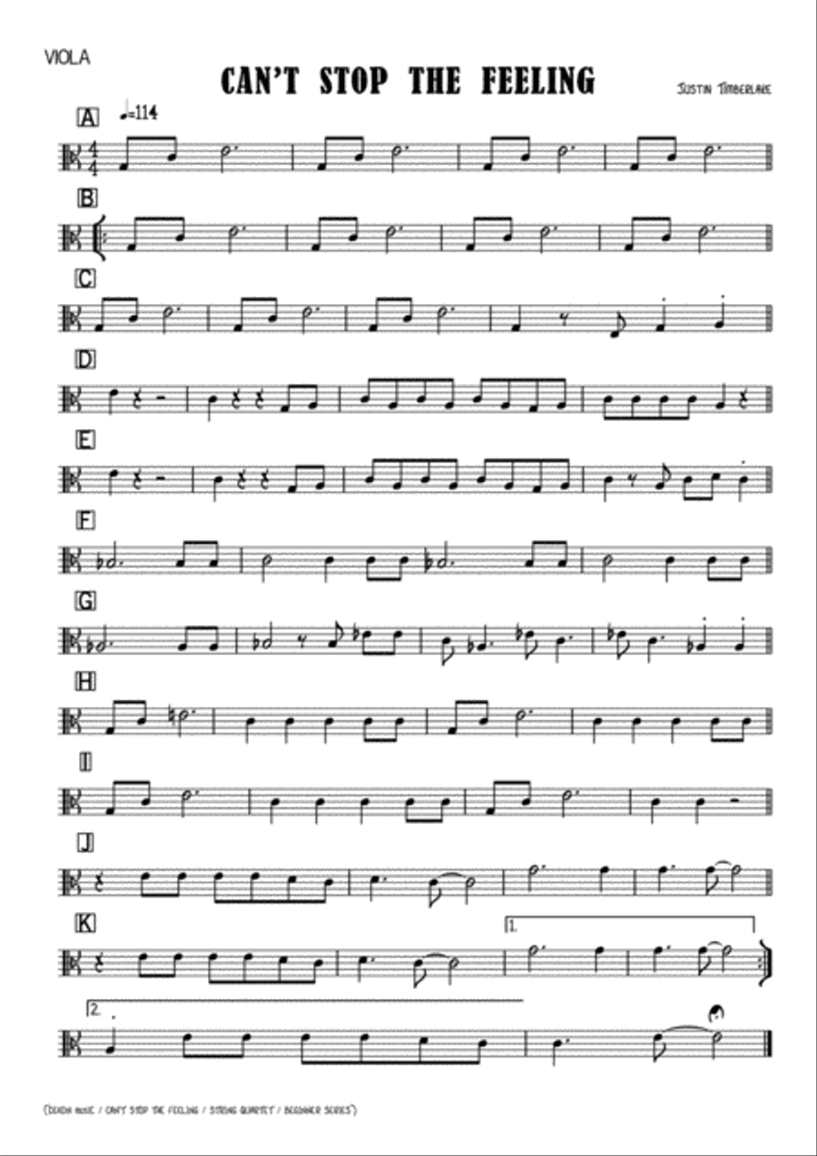 Can't Stop The Feeling from TROLLS String Quartet scores gallery preview page 4