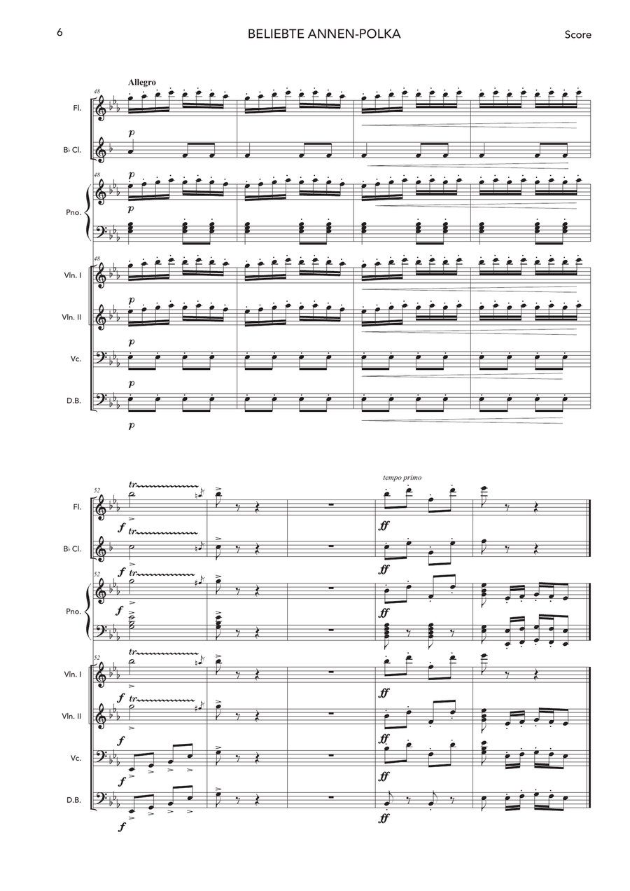 Beliebte Annen-Polka op. 137 Chamber Orchestra scores gallery preview page 6