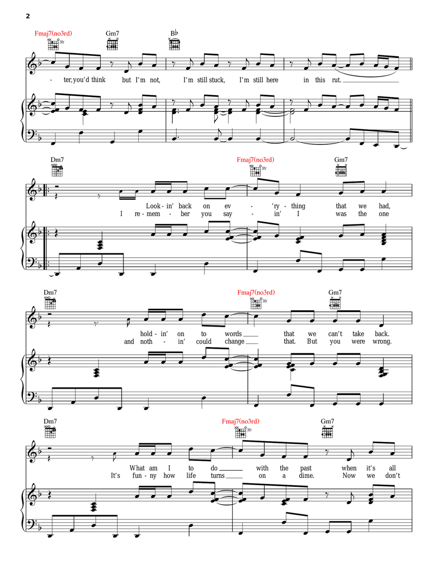 Once Once Piano, Vocal, Guitar scores gallery preview page 2