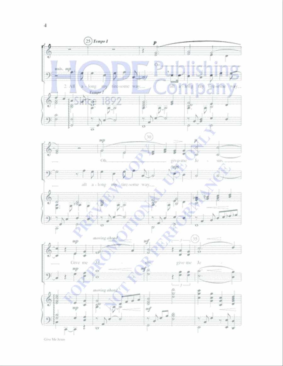 Give Me Jesus 4-Part scores gallery preview page 4
