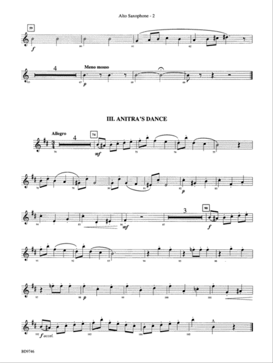 Peer Gynt Suite: E-flat Alto Saxophone Concert Band scores gallery preview page 2