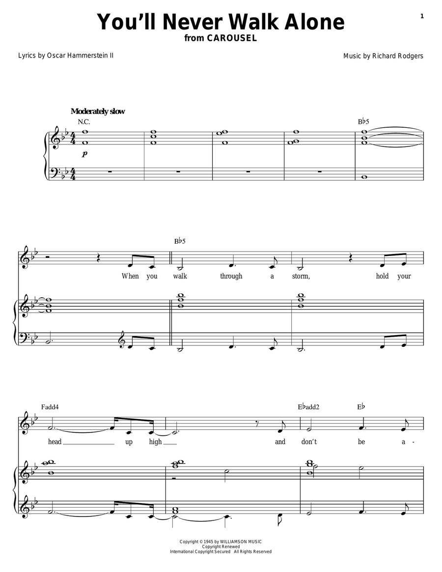 You'll Never Walk Alone You'll Never Walk Alone Guitar scores gallery preview page 1