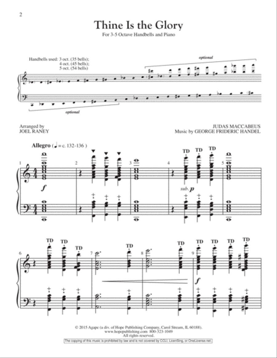 Thine Is the Glory Handbell Choir scores gallery preview page 3