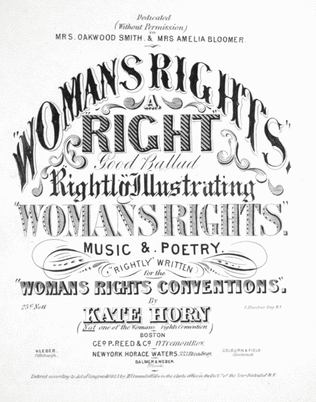 Woman's Rights. A Right Good Ballad Rightly Illustrating "Womans Rights.