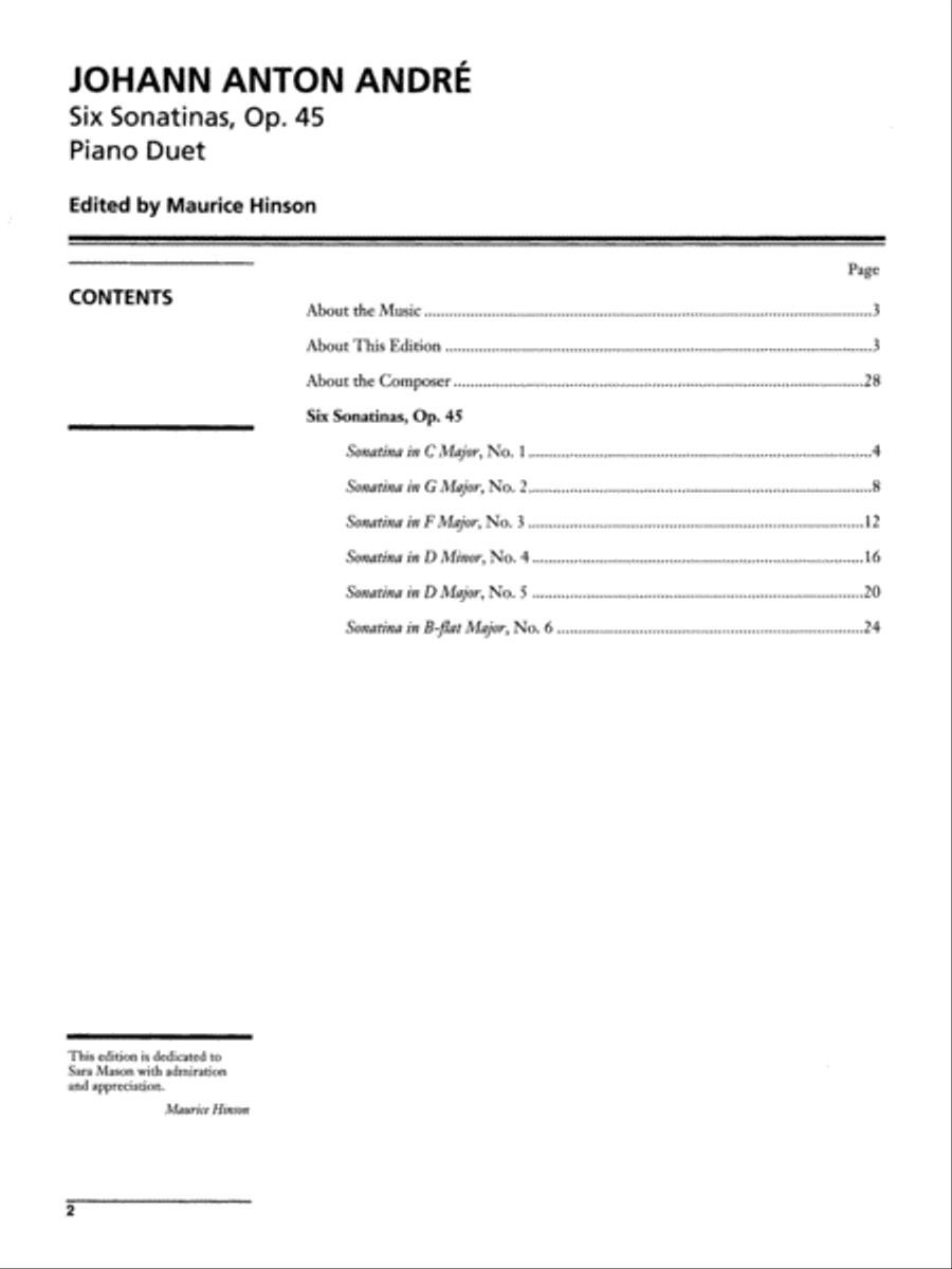 André: Six Sonatinas André: Six Sonatinas Small Ensemble scores gallery preview page 2