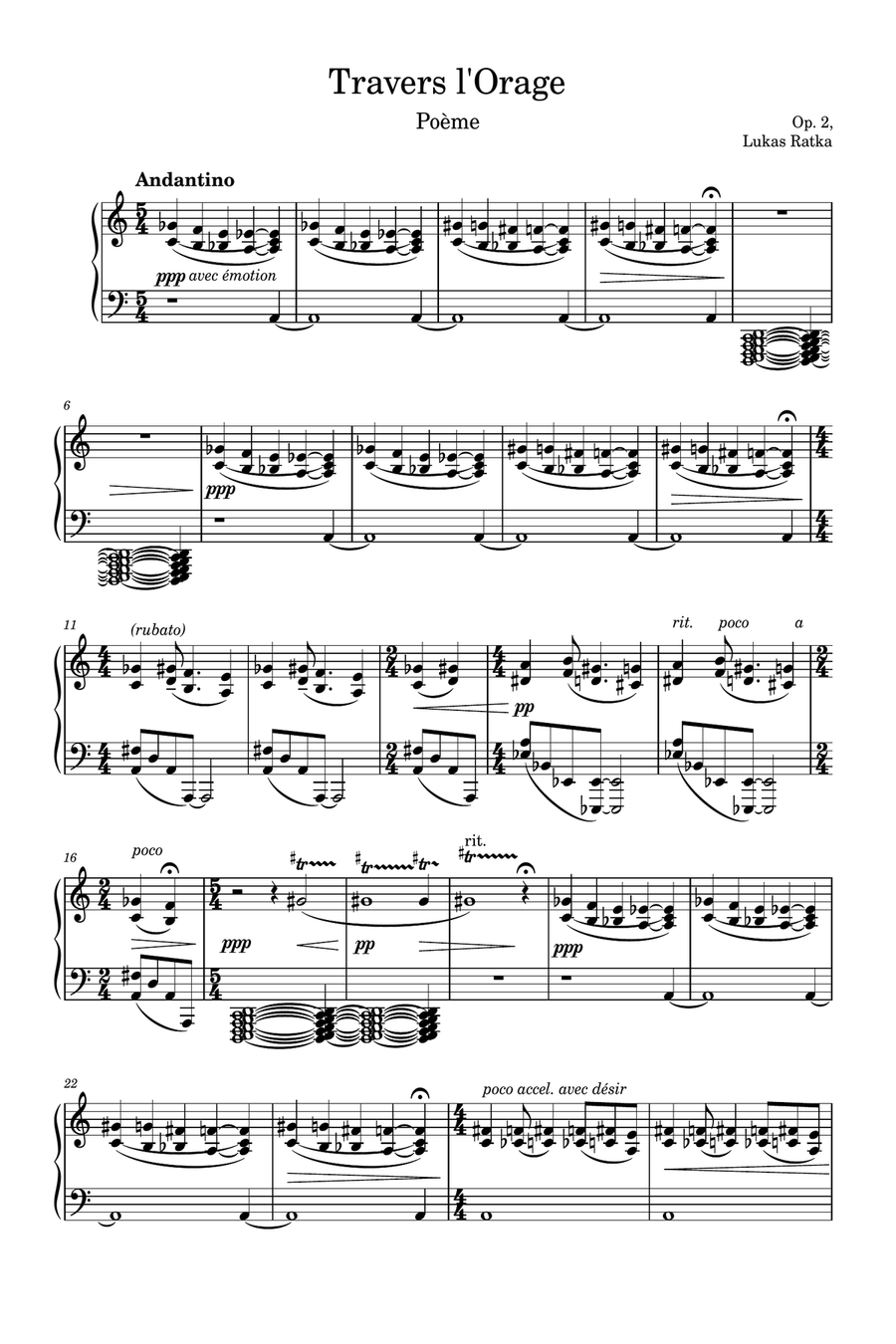 Travers l'Orage, Op. 2