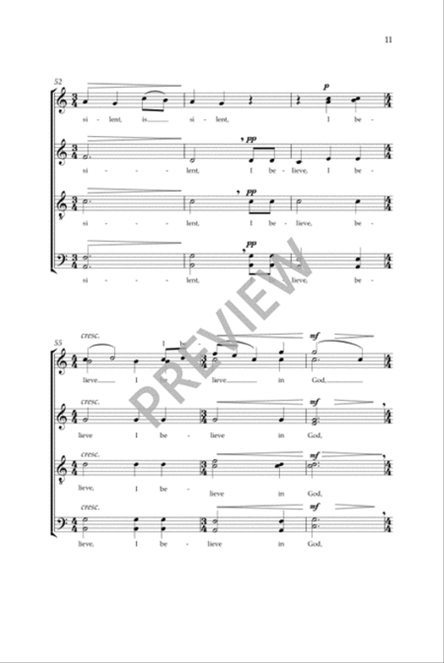 Even When He Is Silent - SATB divisi Divisi scores gallery preview page 12