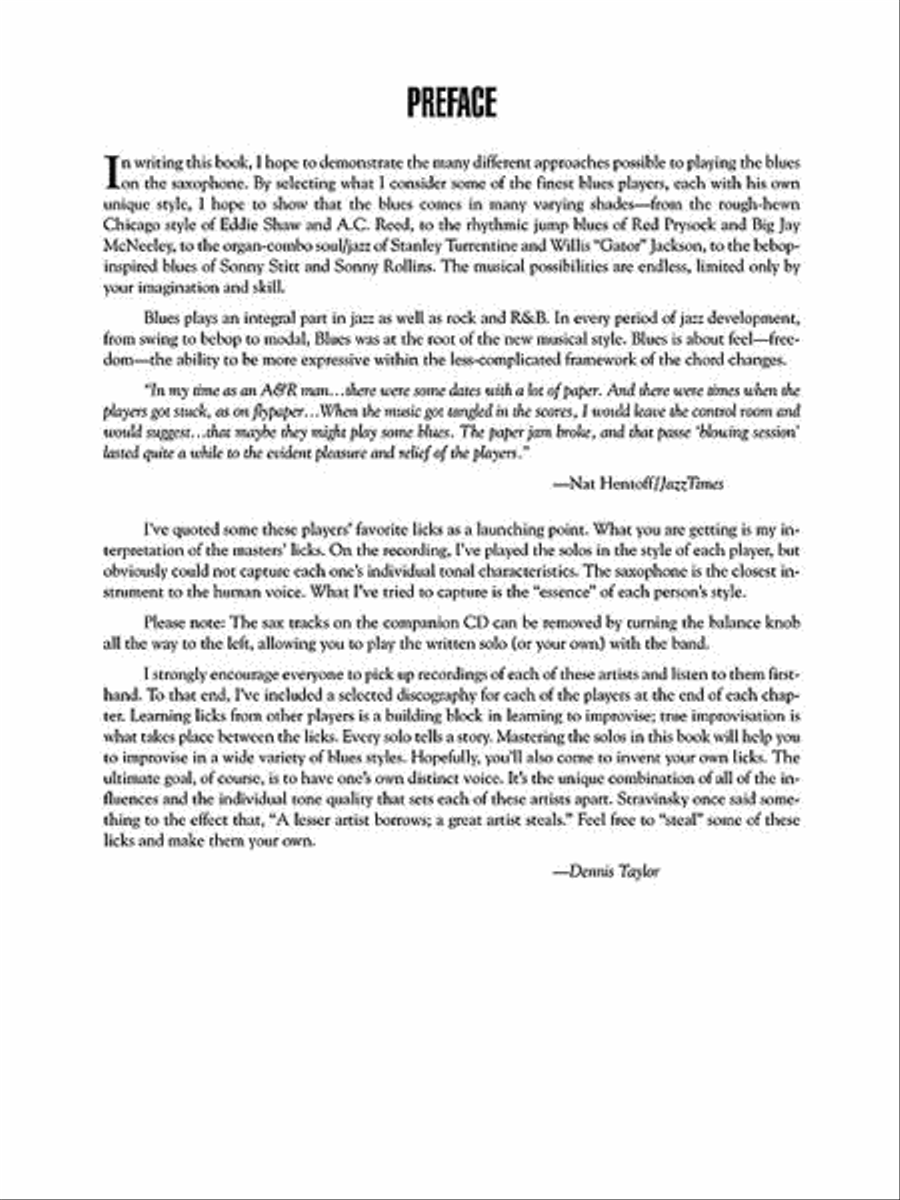 Blues Saxophone Saxophone Solo scores gallery preview page 2