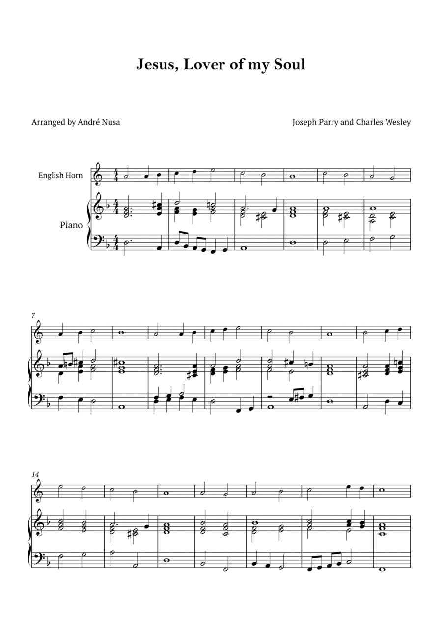 Jesus, Lover of my Soul English Horn scores gallery preview page 1