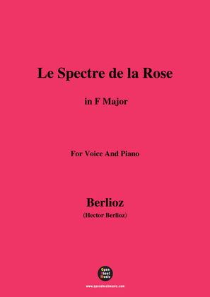 Book cover for Berlioz-Le Spectre de la Rose in F Major,for voice and piano
