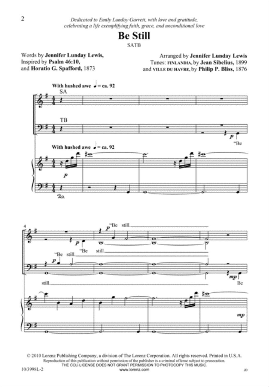 Be Still 4-Part scores gallery preview page 3