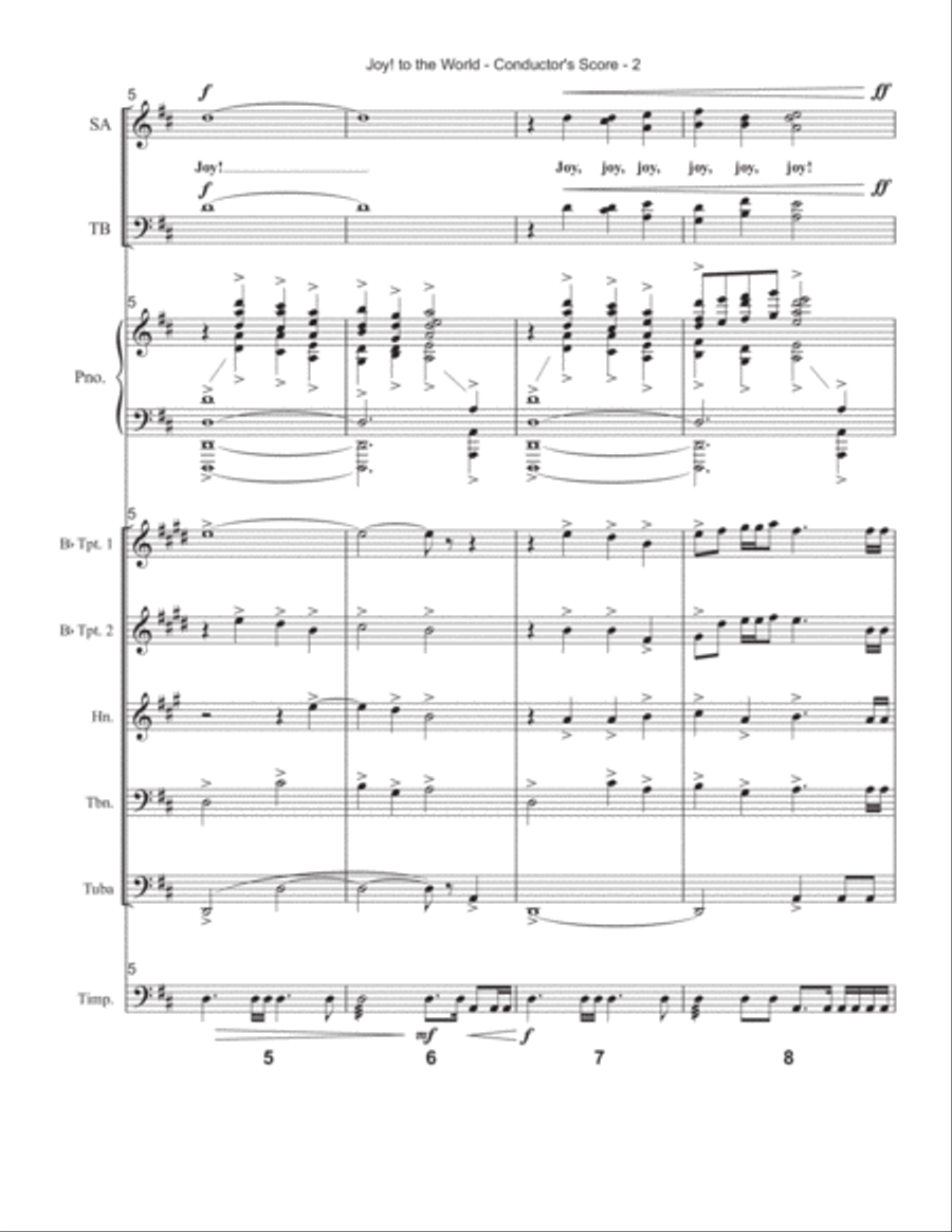 Joy! to the World - Brass and Percussion Score and Parts Choir scores gallery preview page 5