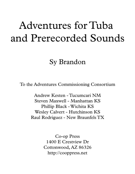 Adventures for Tuba and Prerecorded Sounds image number null