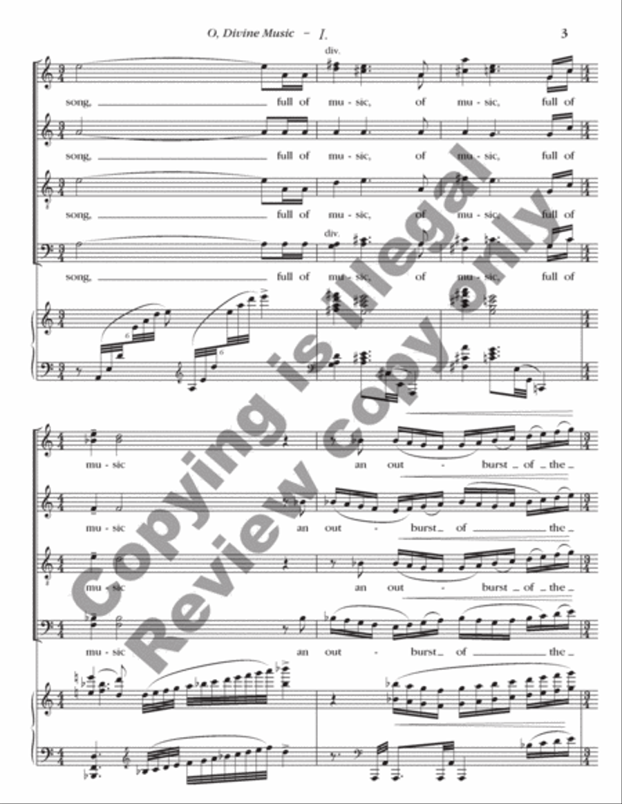 O, Divine Music (Choral Score) 4-Part scores gallery preview page 5