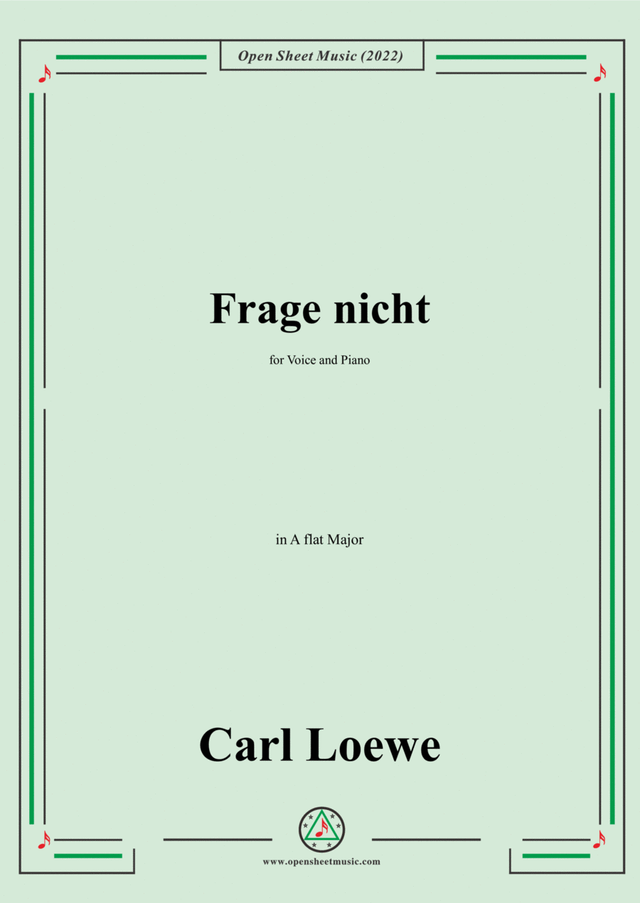 Loewe-Frage nicht,in A flat Major,for Voice and Piano Voice Solo scores gallery preview page 1