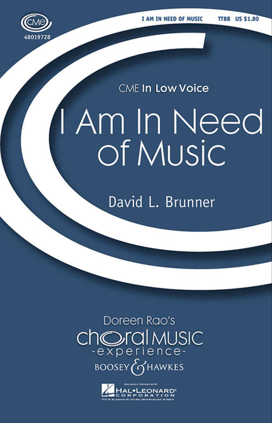 I Am in Need of Music TTBB scores gallery preview page 1