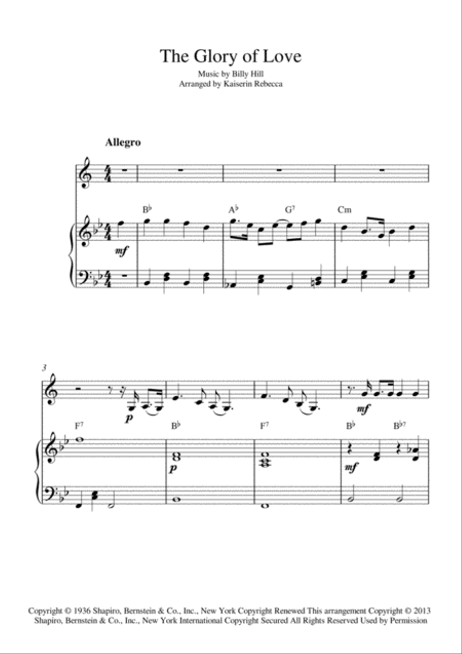 The Glory Of Love The Glory Of Love Clarinet Solo scores gallery preview page 1
