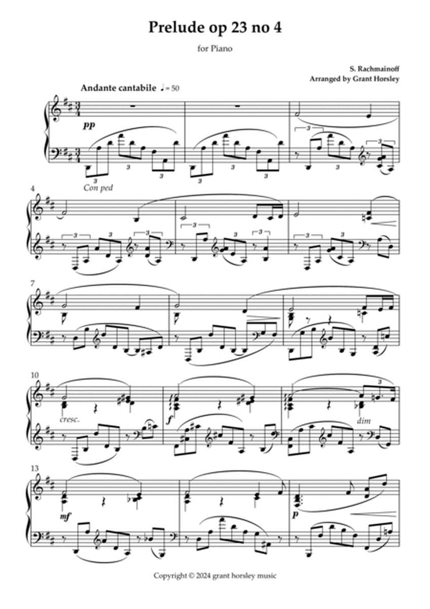 Rachmaninoff. Prelude op 23 no 4 Solo Piano Simplified Version image number null