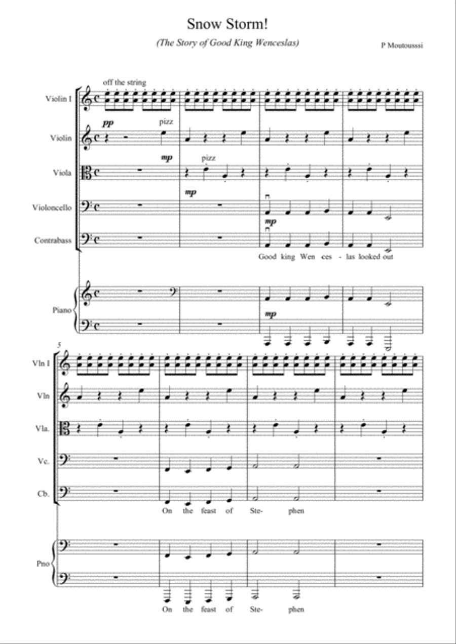 Snow Storm: The story of Good King Wenceslas (Junior Strings) Chamber Orchestra scores gallery preview page 2