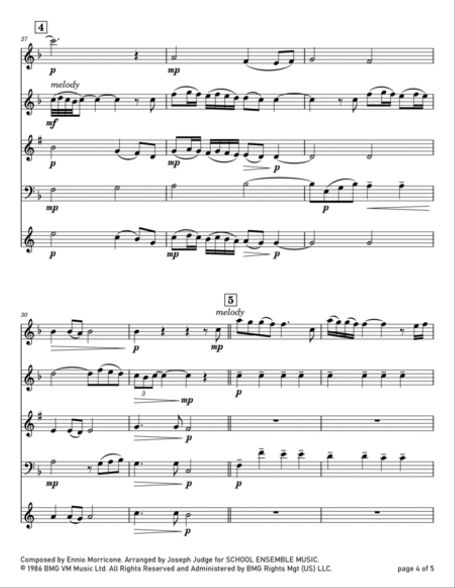 Gabriel's Oboe Woodwind Quartet scores gallery preview page 4
