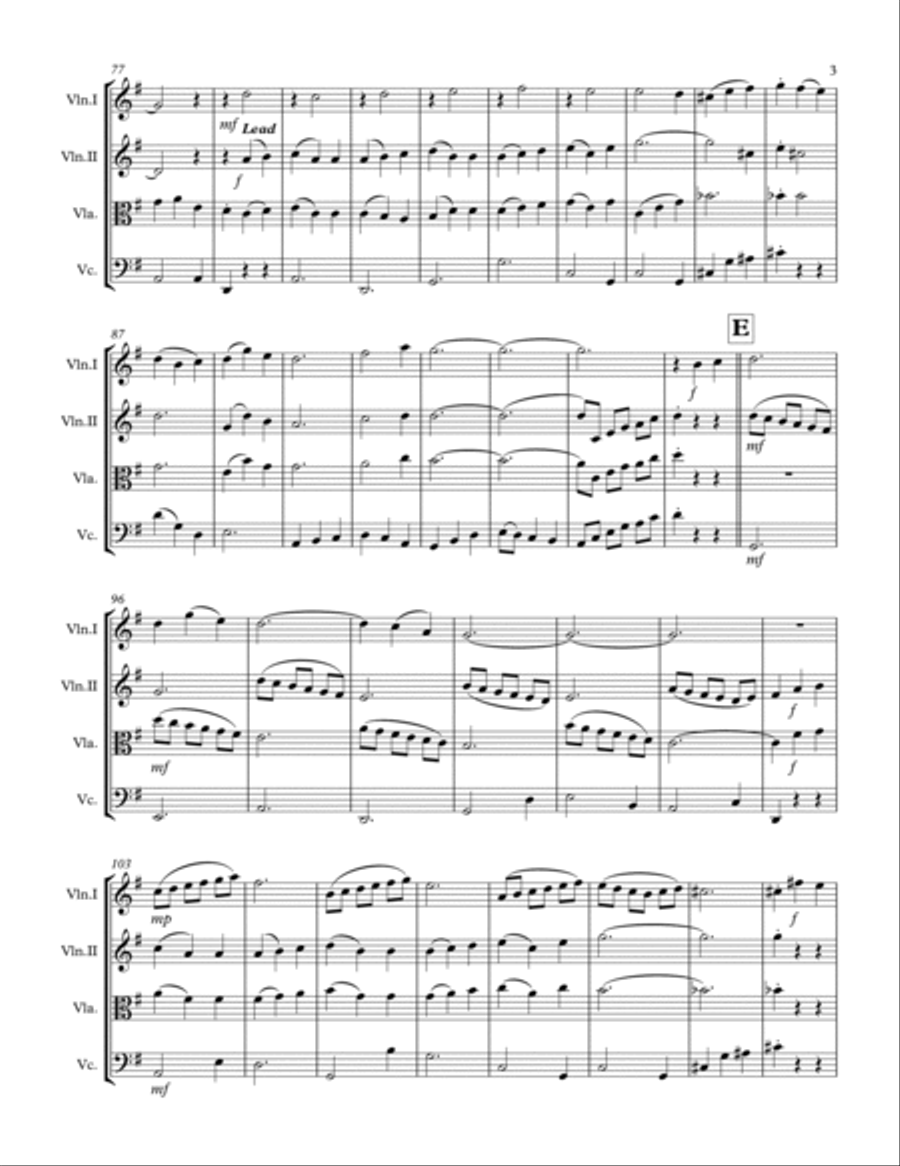 The Most Wonderful Time Of The Year String Quartet scores gallery preview page 4