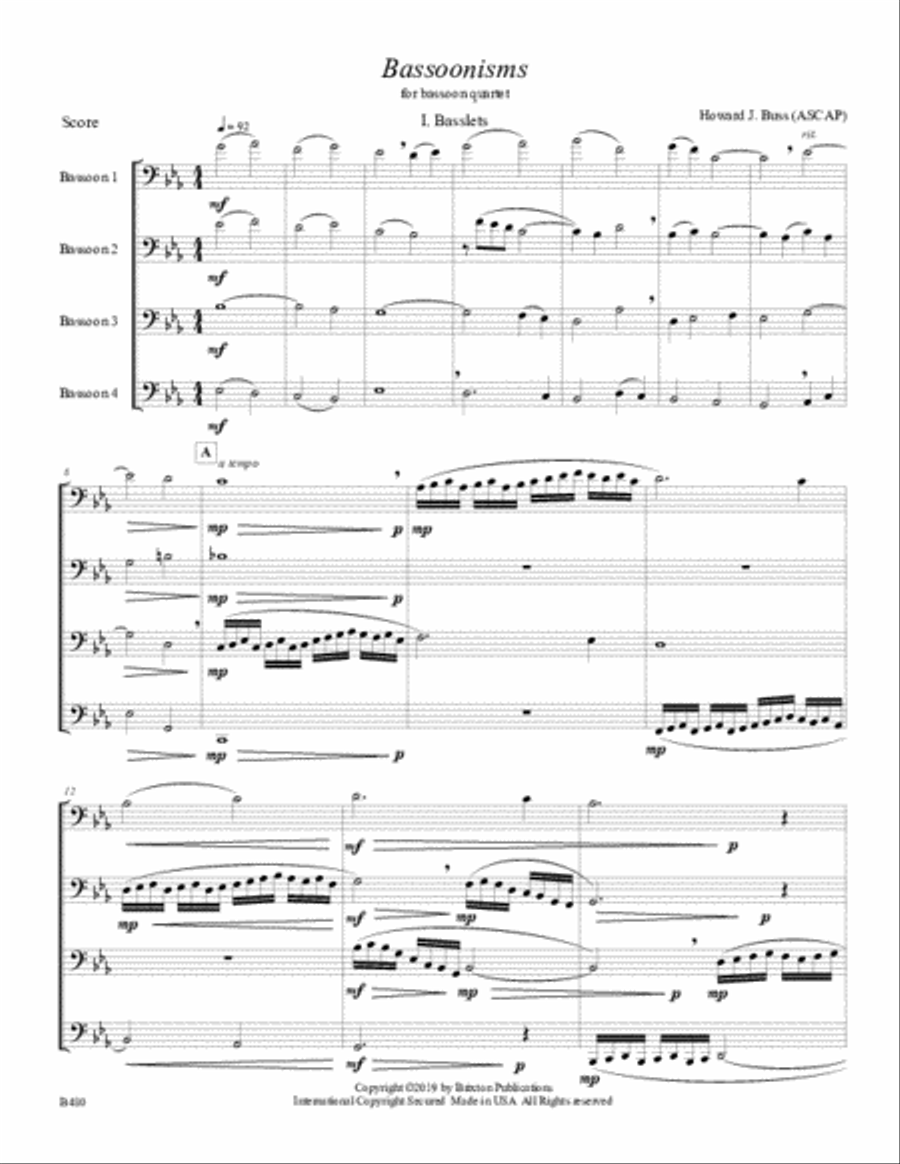 Bassoonisms Bassoon Quartet scores gallery preview page 2