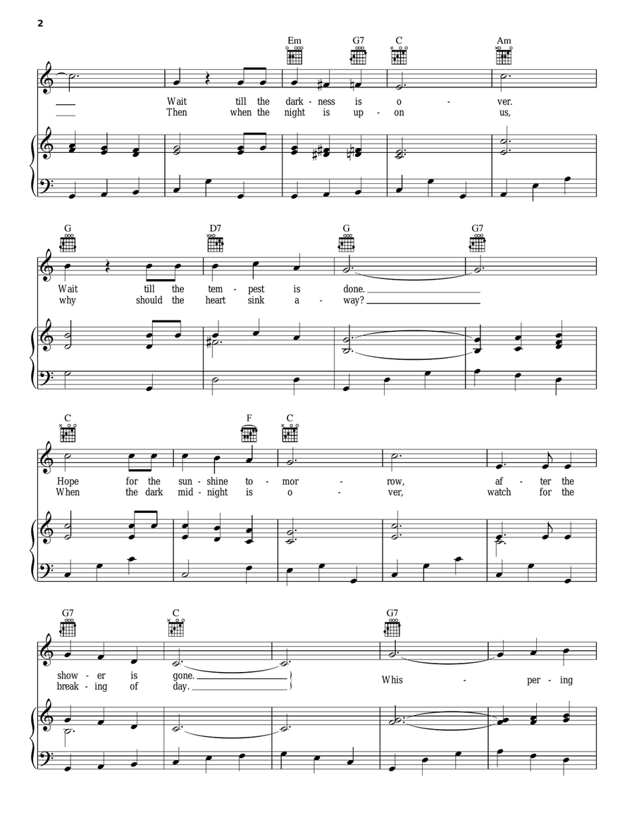 Whispering Hope Piano, Vocal, Guitar scores gallery preview page 2