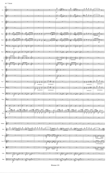 Klezmer 101 Orchestral version from Klezmer Concerto for Clarinet and Wind Orchestra - score