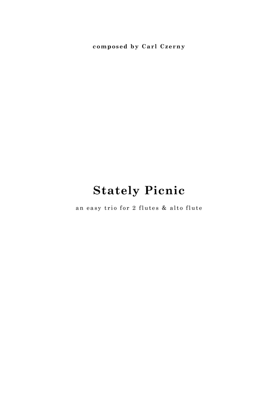 Stately Picnic, an easy trio for 2 flutes & alto flute Woodwind Trio scores gallery preview page 1