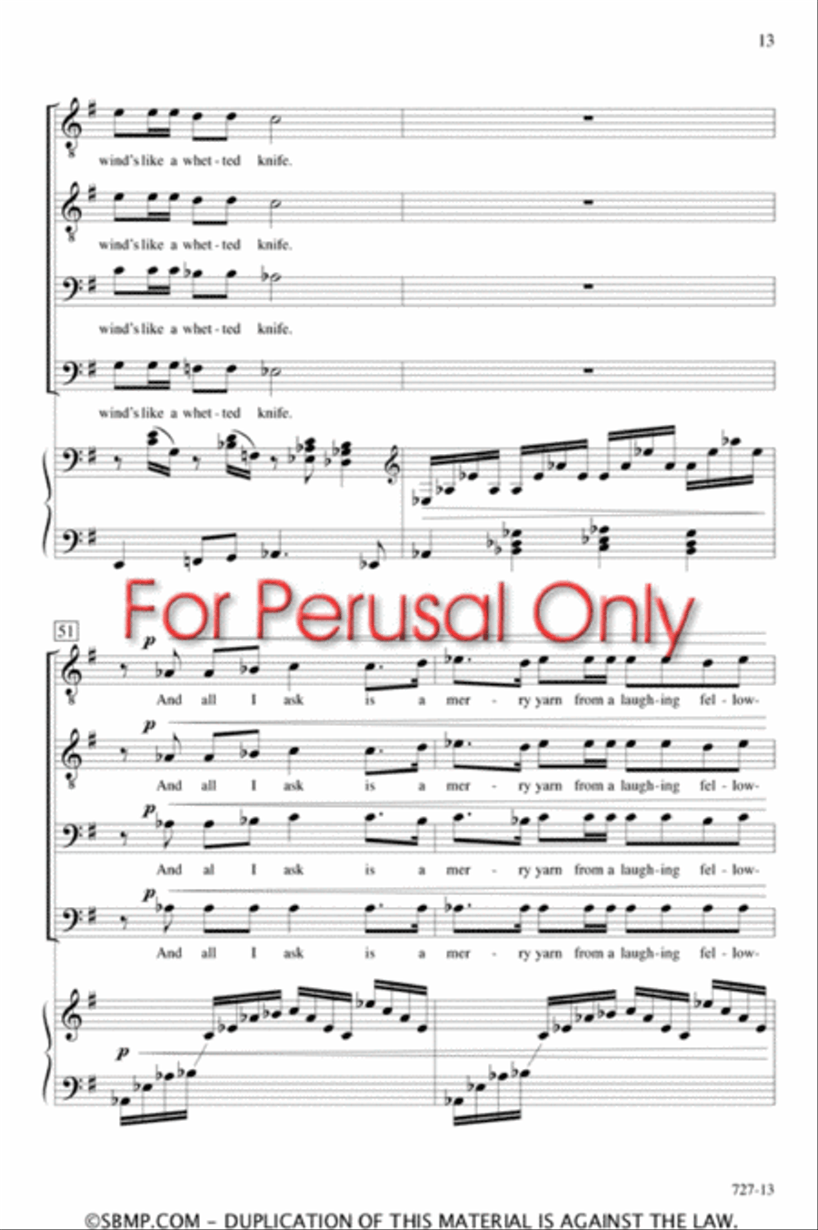 Sea Fever - TTBB Octavo Sea Fever - TTBB Octavo TTBB scores gallery preview page 12