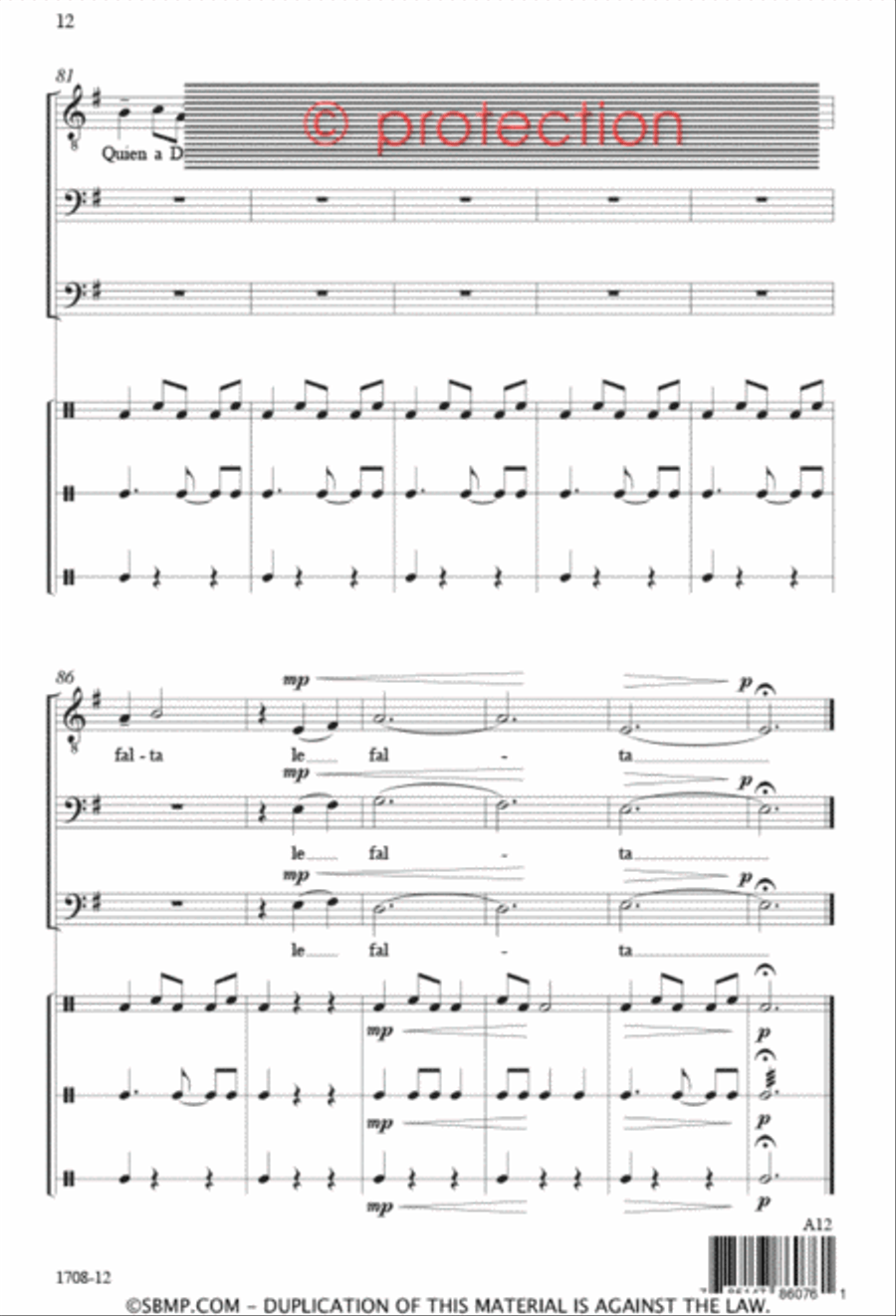 Nada Te Turbe - TBB 3-Part scores gallery preview page 11