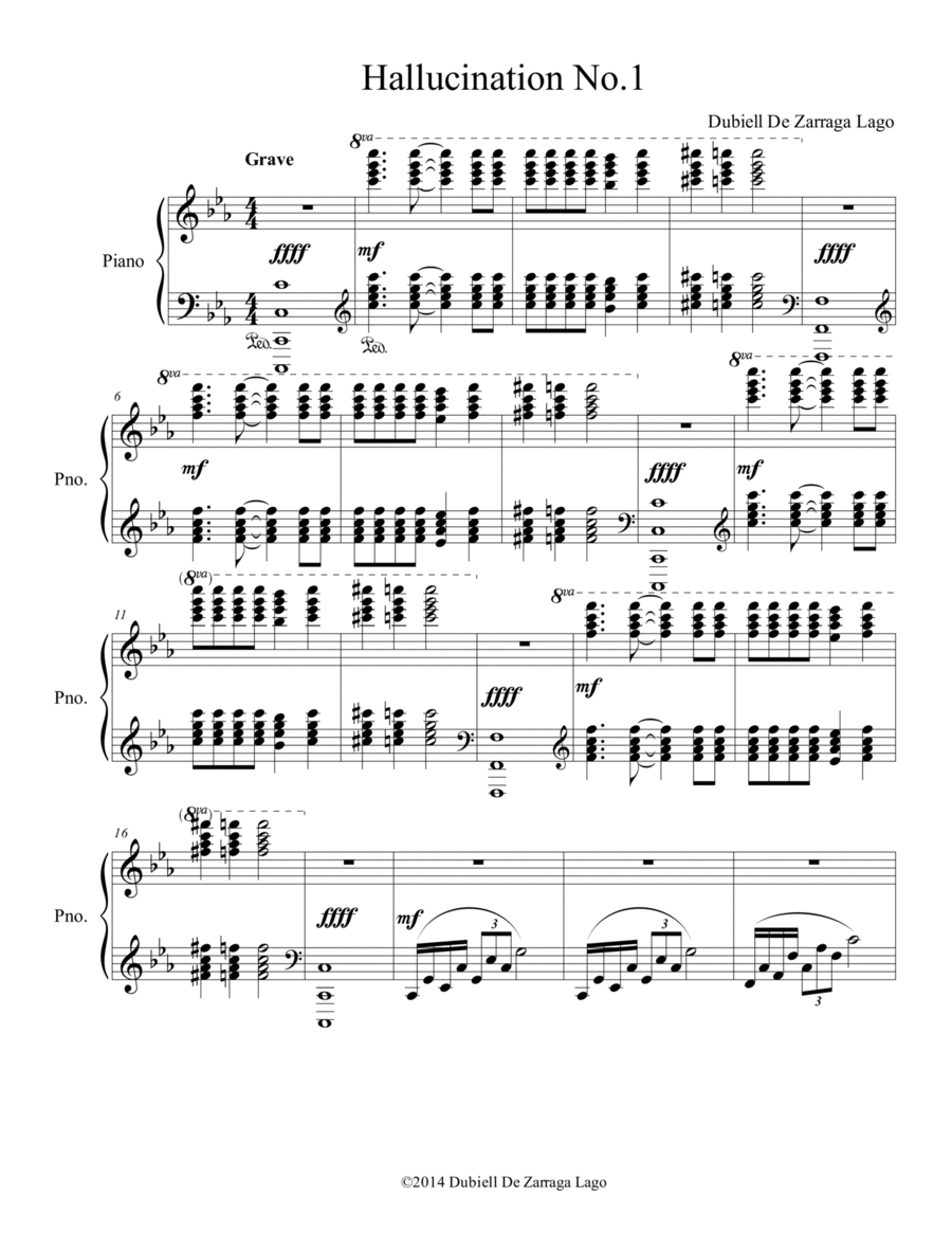 Hallucinations for Piano No.1 Piano Solo scores gallery preview page 1