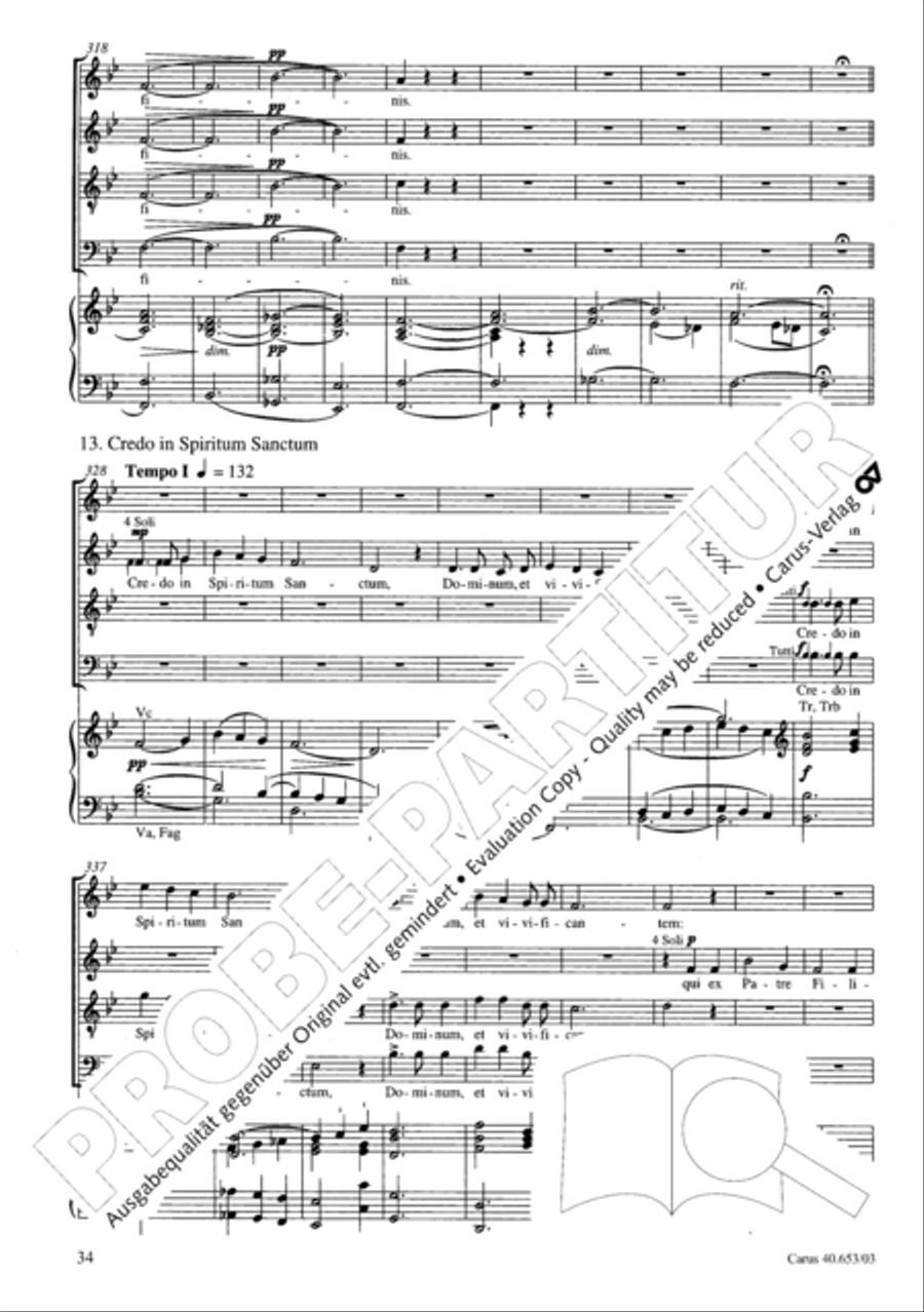 Mass in D Major (Missa in D) 4-Part scores gallery preview page 35