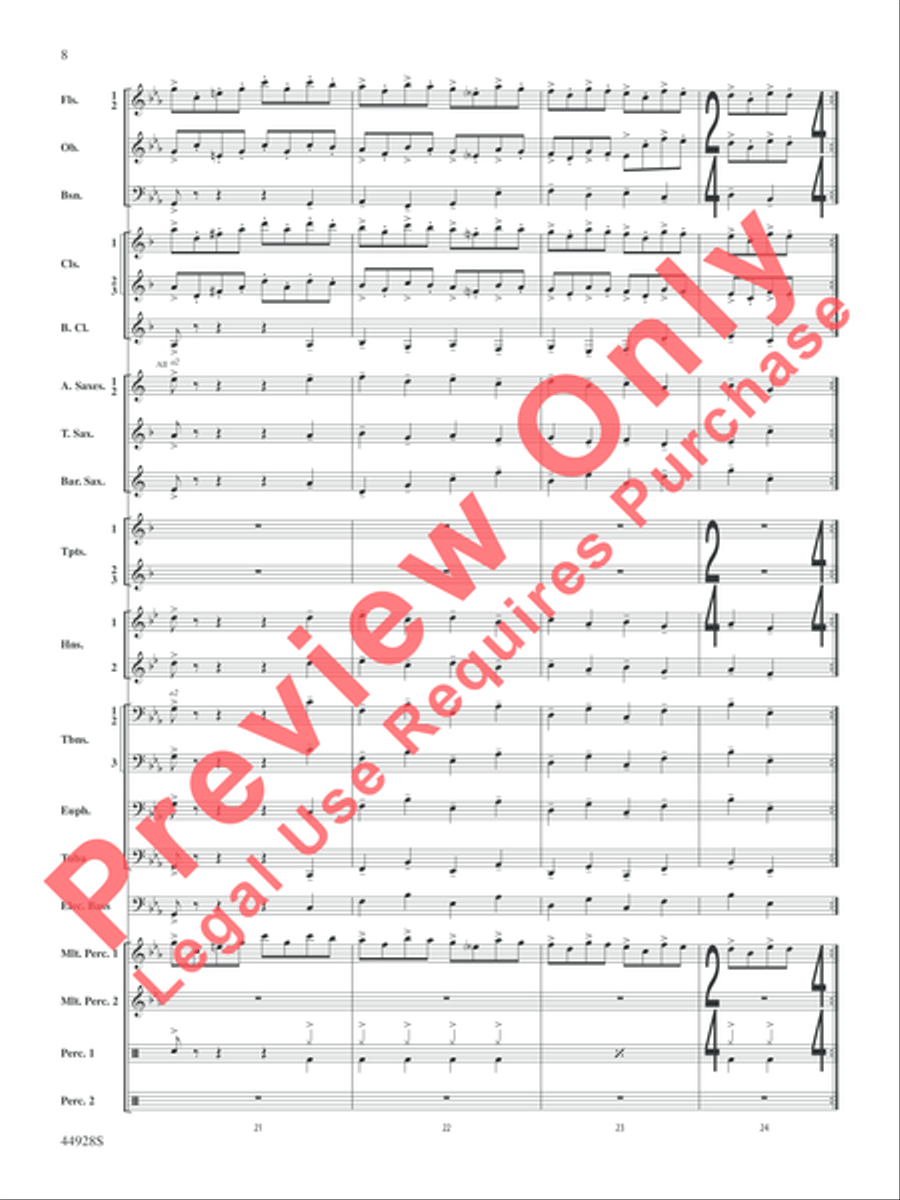 Dreams of Fireflies (On a Christmas Night) Concert Band scores gallery preview page 26