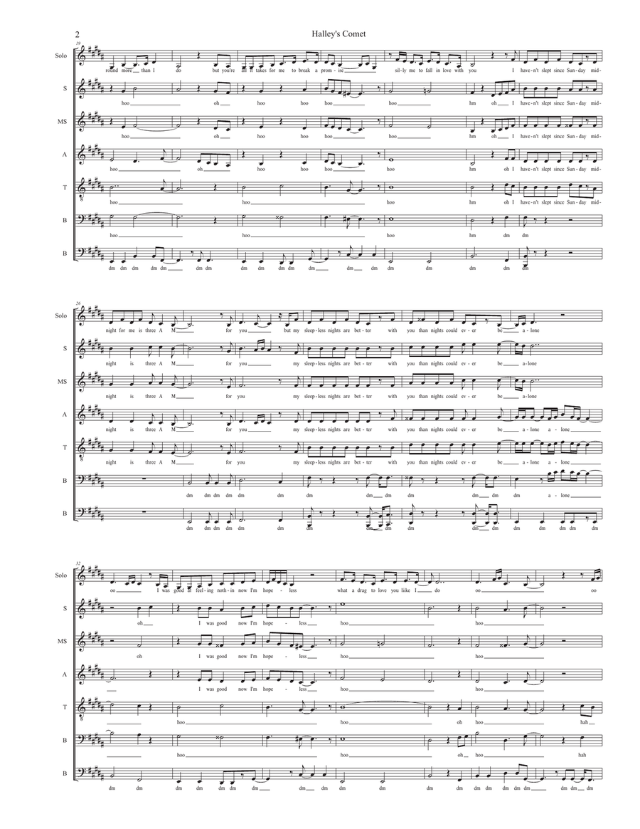 Halley's Comet Halley's Comet A Cappella scores gallery preview page 2