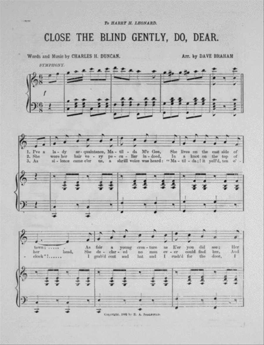 The Great Song Close the Blinds. Gently, Do Dear Voice scores gallery preview page 2