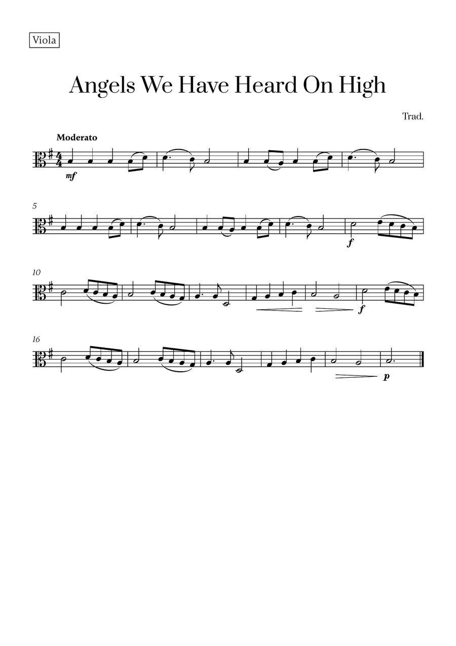 Angels We Have Heard On High (for 2 Violas and Bassoon) Small Ensemble scores gallery preview page 3