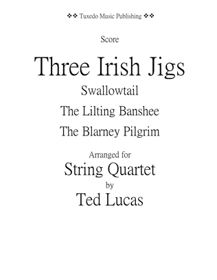 Book cover for Three Irish Jigs - SCORE and PARTS - Swallowtail, The Lilting Banshee, The Blarney Pilgrim