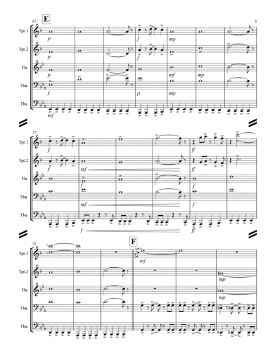 Take On Me Brass Ensemble scores gallery preview page 6
