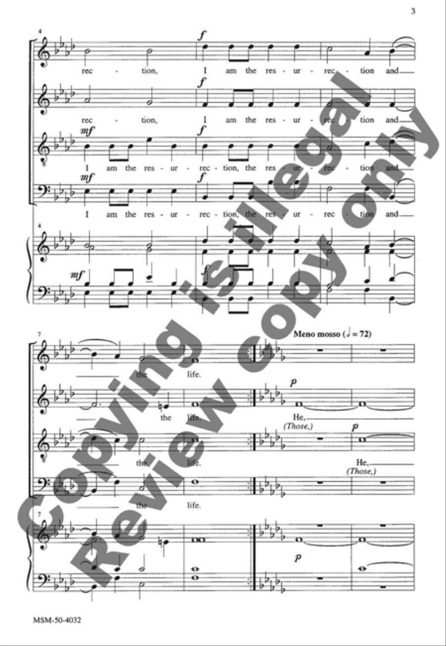 I Am the Resurrection 4-Part scores gallery preview page 3