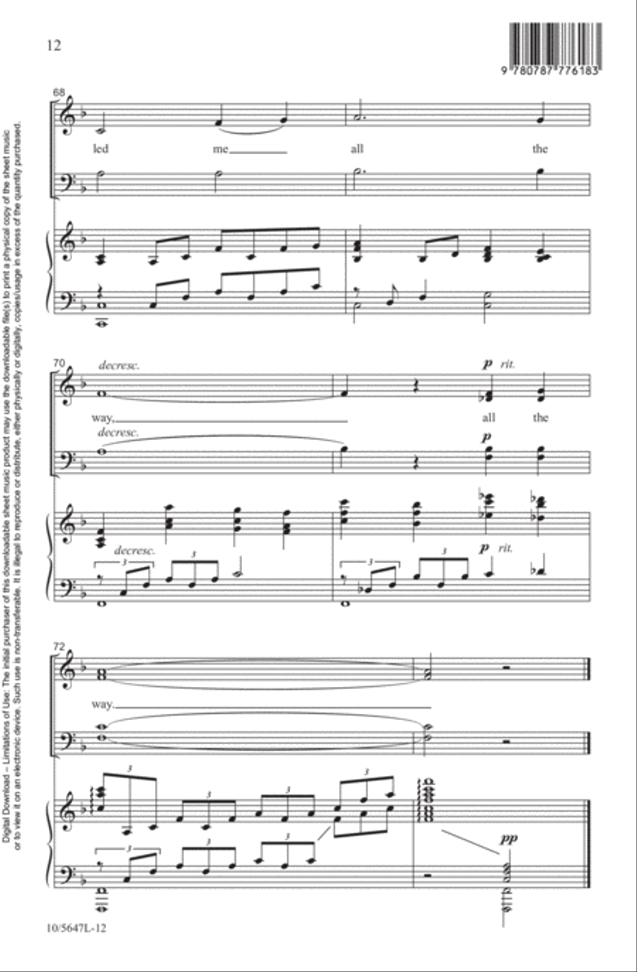 Jesus Leads Me All the Way 4-Part scores gallery preview page 12
