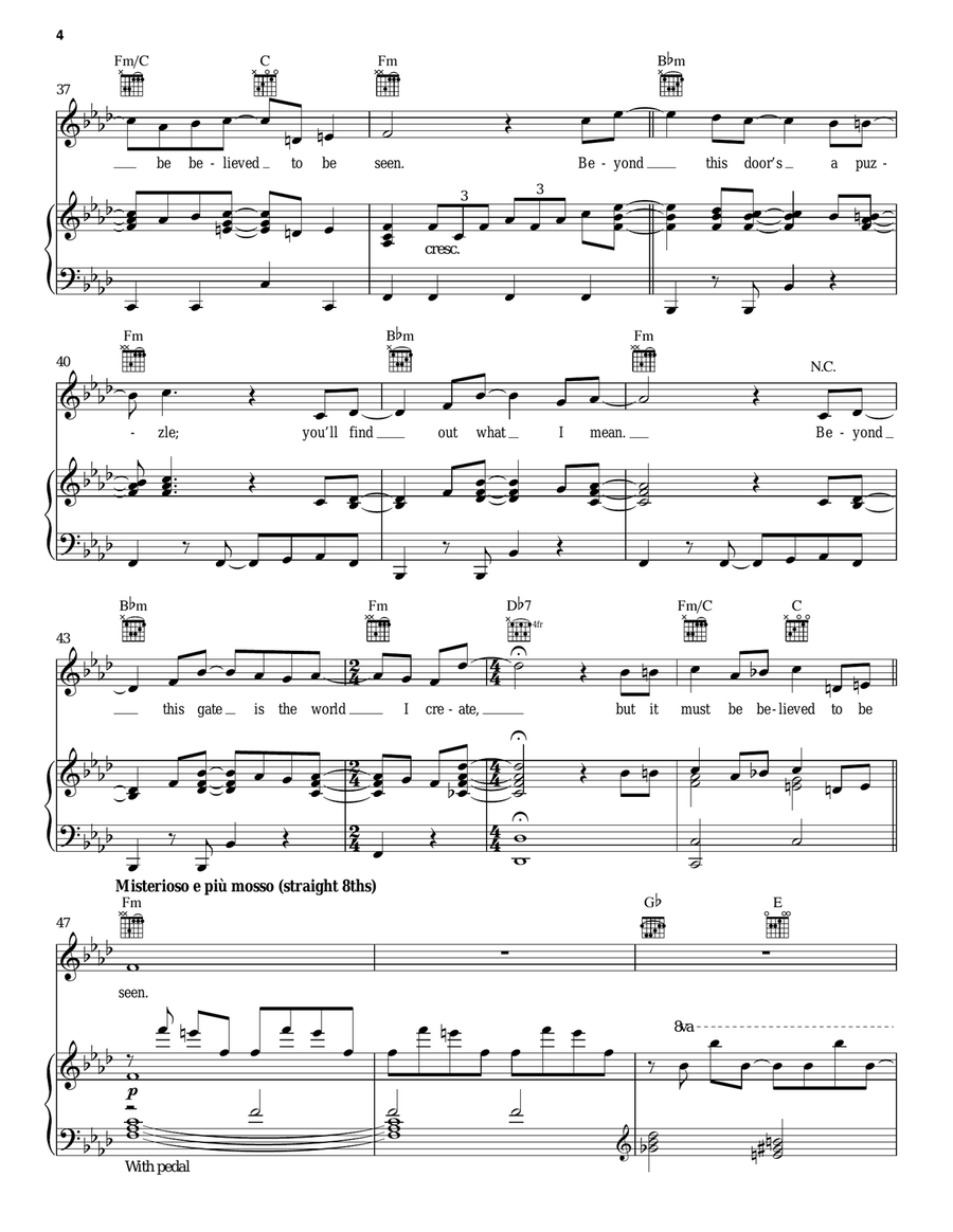 It Must Be Believed To Be Seen Piano, Vocal, Guitar scores gallery preview page 4