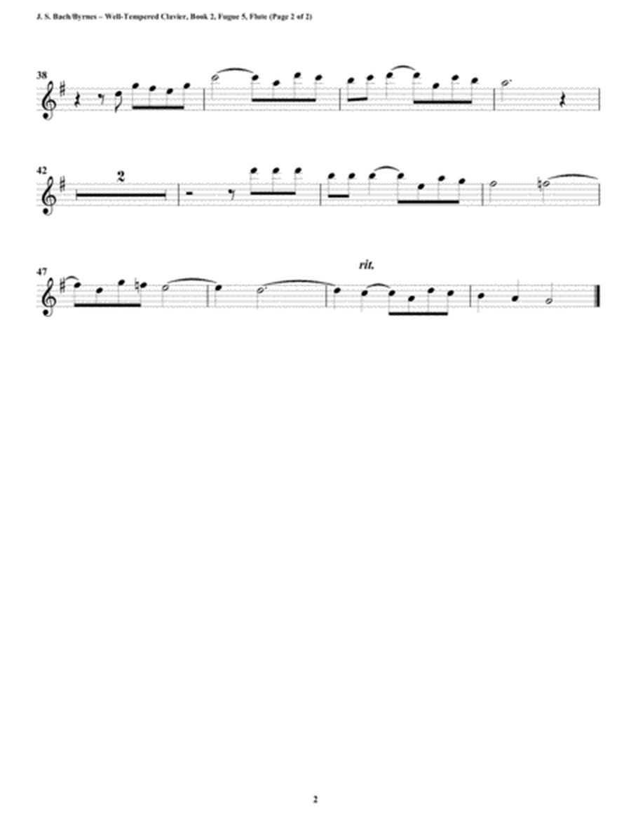 Fugue 05 from Well-Tempered Clavier, Book 2 (Woodwind Quintet) image number null