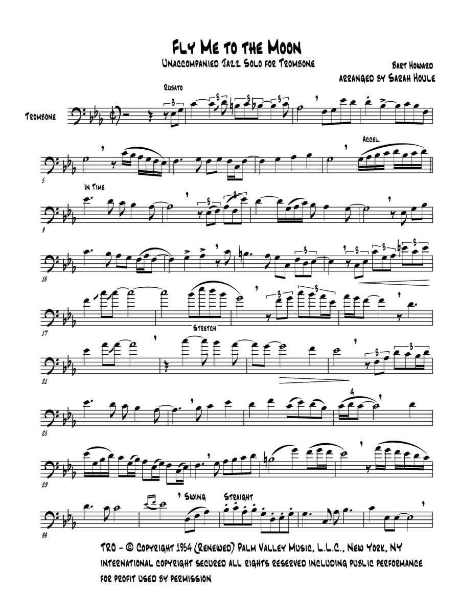 Fly Me To The Moon (in Other Words) Trombone Solo scores gallery preview page 1