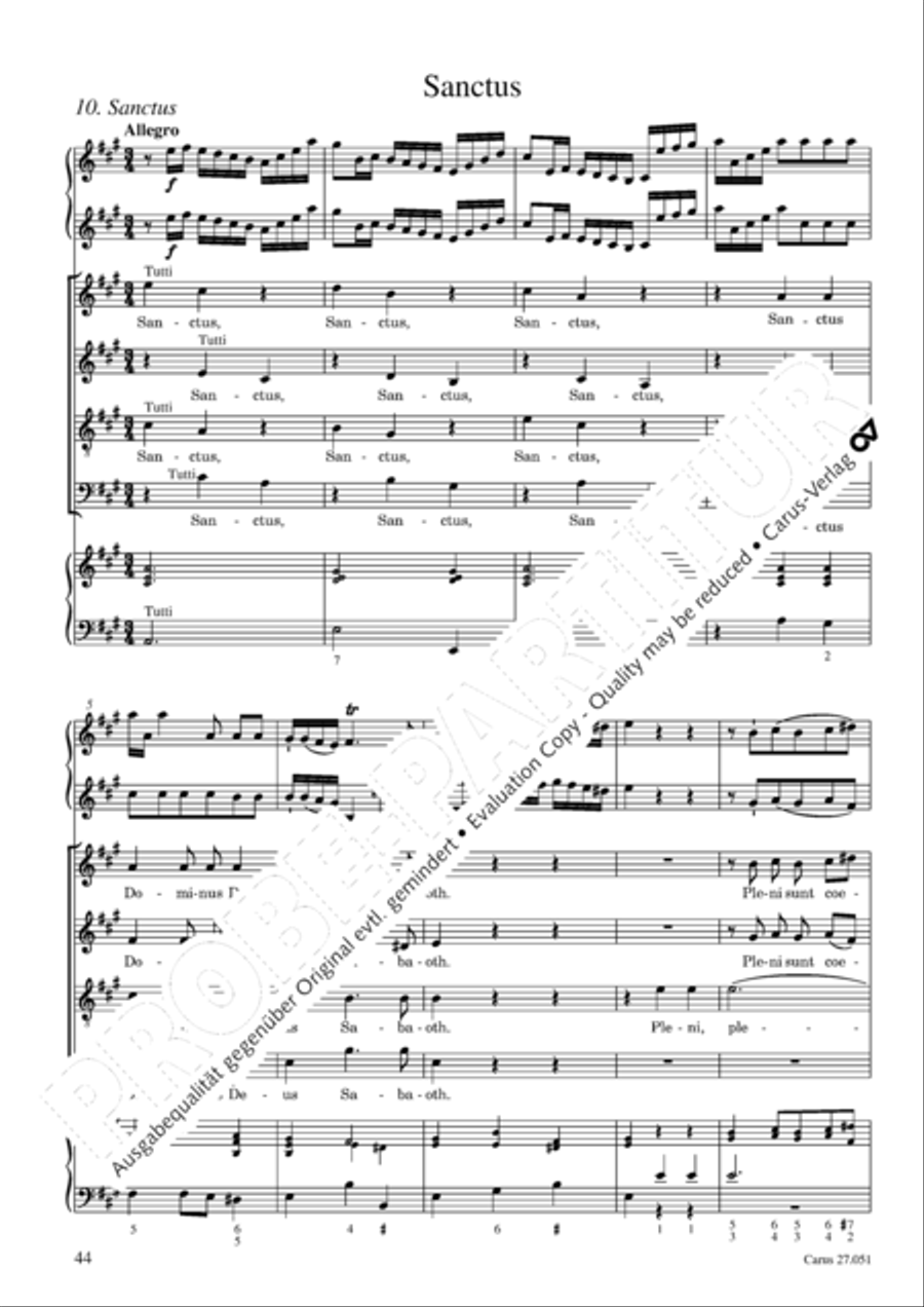 Missa in A Major 4-Part scores gallery preview page 45
