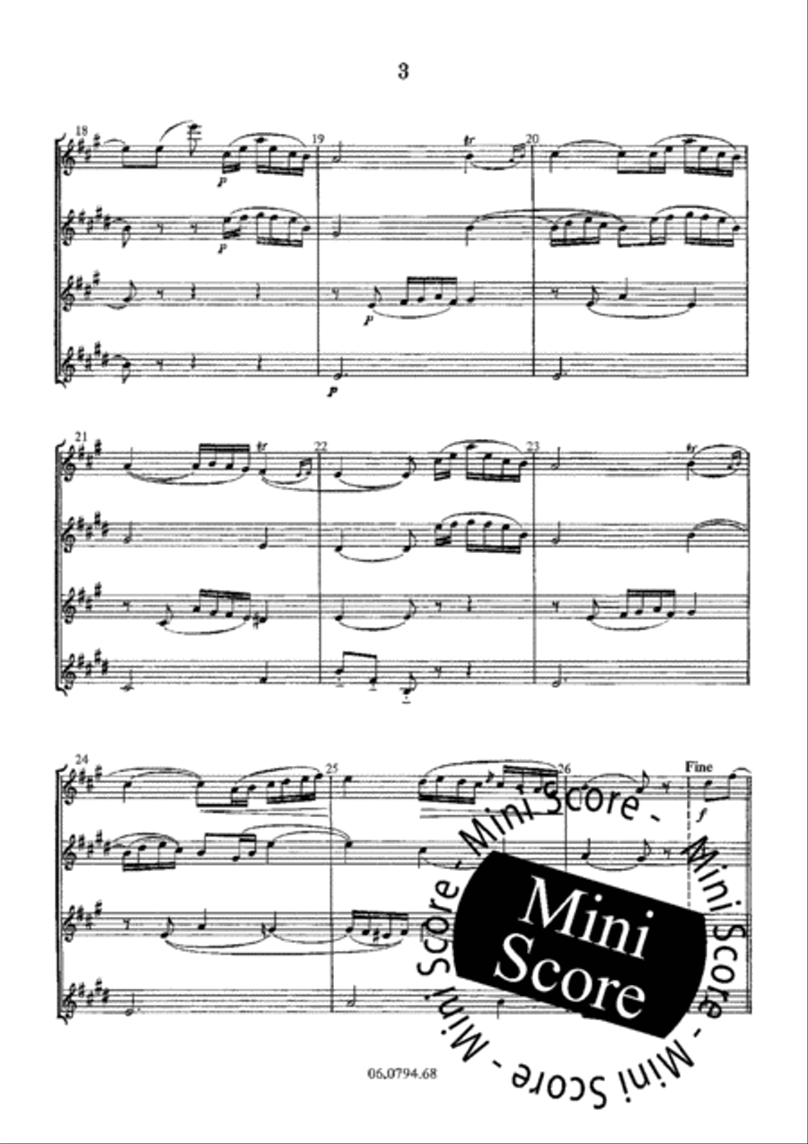 Three Minuets Three Minuets Saxophone Quartet scores gallery preview page 5