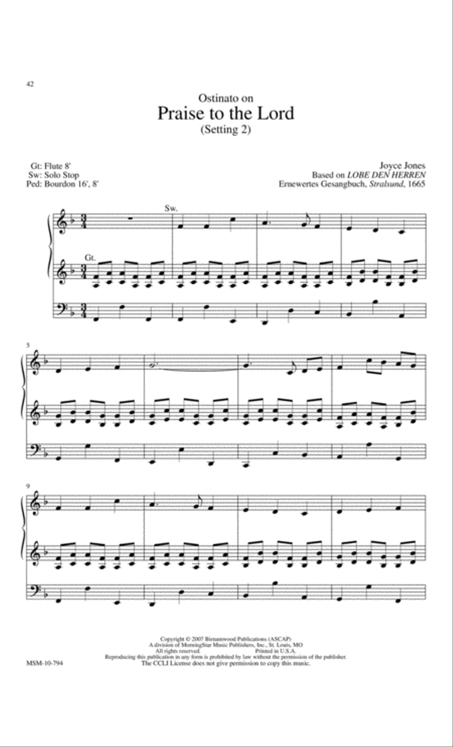 Praise to the Lord: Accessible Hymn Settings for Organ Organ Solo scores gallery preview page 14