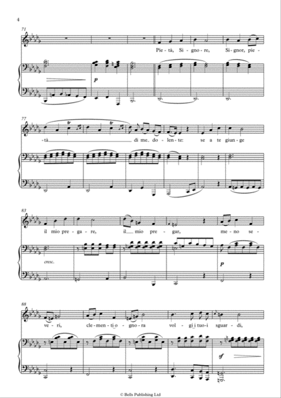 Pieta, Signore! (B-flat minor) Voice Solo scores gallery preview page 4