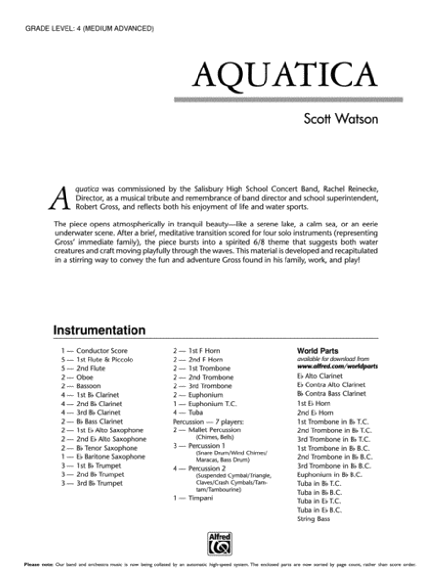 Aquatica: Score Concert Band scores gallery preview page 1