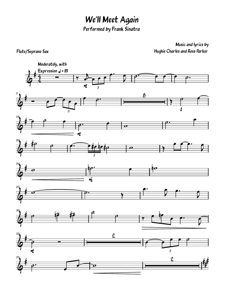 We'll Meet Again We'll Meet Again Flute Solo scores gallery preview page 1